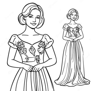 Page De Coloriage Dune Femme Elegante En Robe 74546-17829