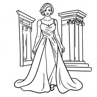 Page De Coloriage Dune Femme Elegante En Robe 74546-17830