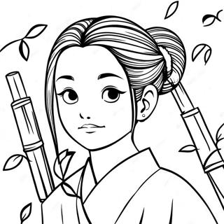 Nezuko Avec Un Museau En Bambou Page A Colorier 7459-840