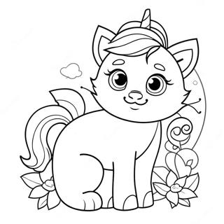 Chat Licorne Pages À Colorier