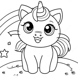 Page De Coloriage De Chaton Licorne Joueur Dans Un Arc En Ciel 74651-17920