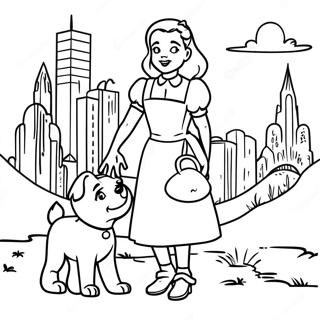 Page De Coloriage Dorothy Et Toto Dans La Ville Demeraude 74700-17950