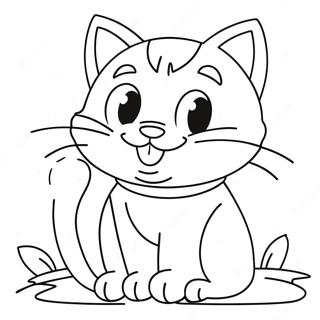 Page De Coloriage De Chat De Dessin Anime Joueur 74752-17990