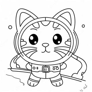Page De Coloriage De Chat De Dessin Anime Aventurier Dans Lespace 74754 17999