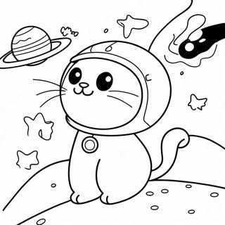 Page De Coloriage De Chat De Dessin Anime Aventurier Dans Lespace 74754 18000