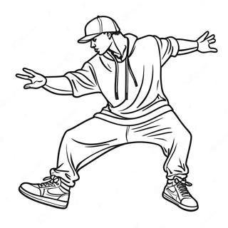 Page De Coloriage Danseur Hip Hop Cool 74777-18010