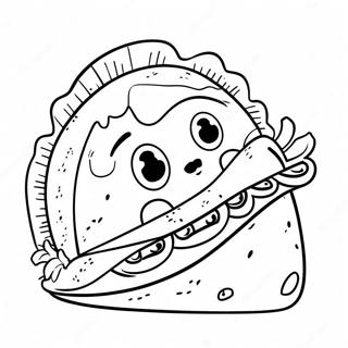 Page De Coloriage Taco Drole Avec Des Yeux 74802-18030