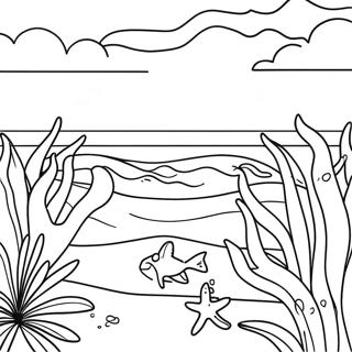 Page De Coloriage Scene Ocean Bleu Vif 74880-18090