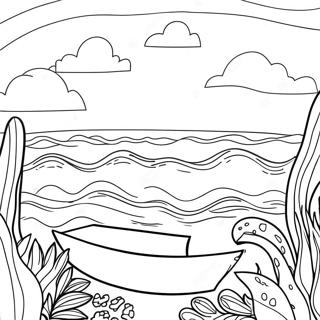 Page De Coloriage Scene Ocean Bleu Vif 74880-18091