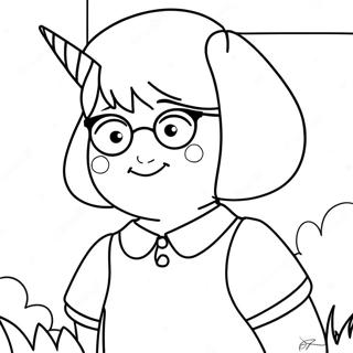 Tina Belcher Avec Une Licorne Page De Coloriage 74934-18144