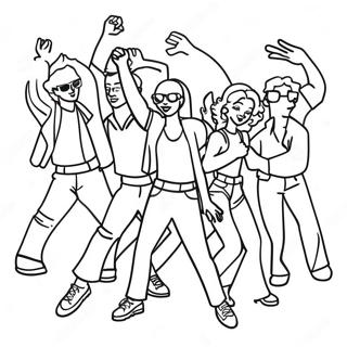 Page De Coloriage De Fete Dansante Funky Des Annees 80 74960 18161