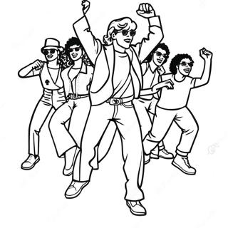 Page De Coloriage De Fete Dansante Funky Des Annees 80 74960 18162