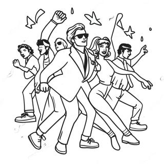 Page De Coloriage De Fete Dansante Funky Des Annees 80 74960 18163