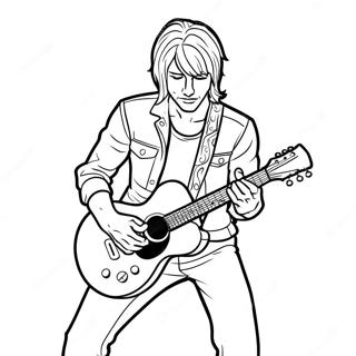 Page De Coloriage De Rock Star Jouant De La Guitare 74985-18179