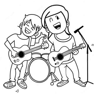 Page De Coloriage Groupe Emo Jouant De La Musique 75012 18203
