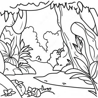 Page De Coloriage Foret Tropicale Luxuriante 75036 18216