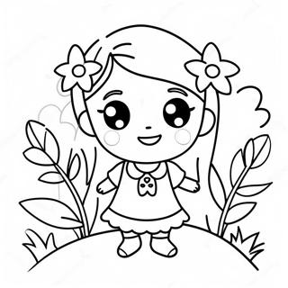 Page De Coloriage De Fille Mignonne Avec Des Fleurs 75086-18249