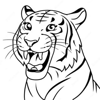Page De Coloriage Du Tigre Bengal Rugissant 75474-18560