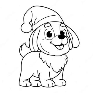 Page De Coloriage Festive De Bluey Avec Un Chapeau De Noel 75652-18690