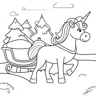 Page De Coloriage De La Licorne En Traineau 75681 18722