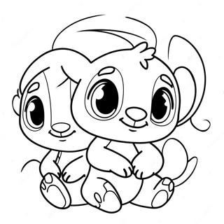 Page De Coloriage Dadorables Amis Stitch Et Angel 76013-18970