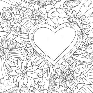 Cœurs Et Fleurs Pages À Colorier