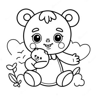 Page De Coloriage De Bebe Qui Pleure Avec Un Ours En Peluche Mignon 76218-19130