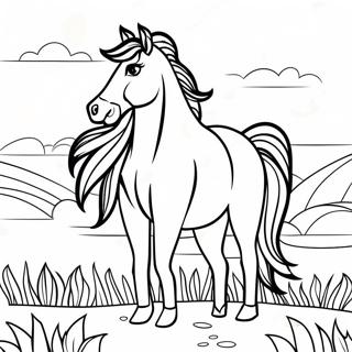 Page De Coloriage De Cheval Sauvage Realiste 76268-19166