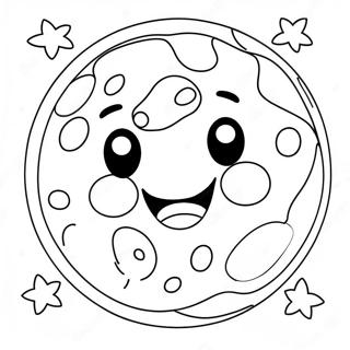 Page De Coloriage De La Terre Mignonne Avec Un Visage Souriant 76294-19191