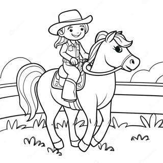 Page De Coloriage De La Jolie Cowgirl A Cheval 76320-19209