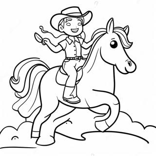 Page De Coloriage De La Jolie Cowgirl A Cheval 76320-19210