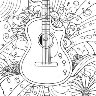 Page De Coloriage De Guitare Coloree 76345-19230