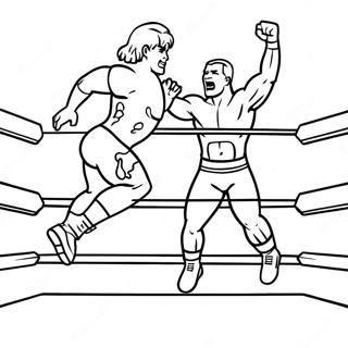 Page De Coloriage Lutteur Wwe Sautant Sur Un Adversaire 76447-19309