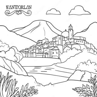 Page De Coloriage Beau Paysage Italien 76473-19329