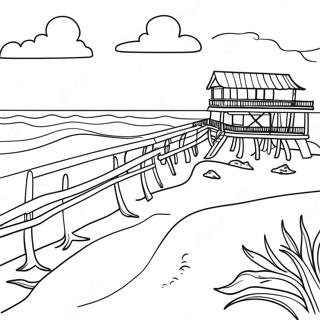 Page De Coloriage De La Scene De Plage Des Outer Banks 76549-19390