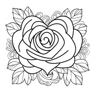 Rose Coeur Pages À Colorier