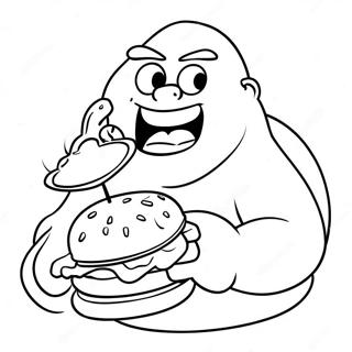Page De Coloriage Grimace Mangeant Un Burger 76782 19577