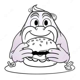 Page De Coloriage Grimace Mangeant Un Burger 76782 19578