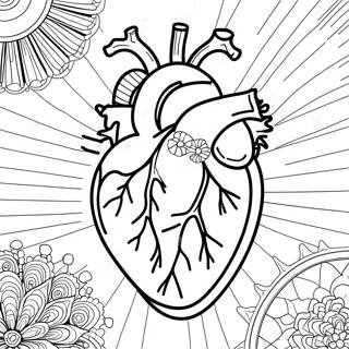 Page De Coloriage Du Diagramme Colore De Lanatomie Du Coeur 76807 19596