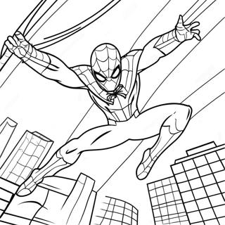 Page De Coloriage Spiderman 2099 Dynamique En Balancement 77396-20029