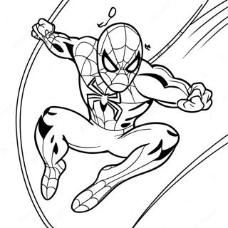 Page De Coloriage Spiderman 2099 Dynamique En Balancement 77396-20030