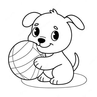 Page De Coloriage De Chiot Adorable Jouant Avec Une Balle 77499-20109