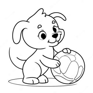 Page De Coloriage De Chiot Adorable Jouant Avec Une Balle 77499-20110