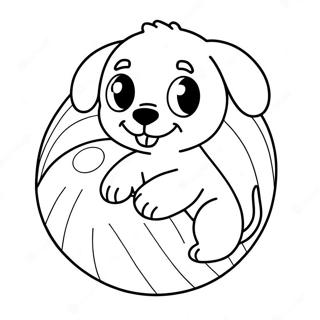 Page De Coloriage De Chiot Adorable Jouant Avec Une Balle 77499-20111