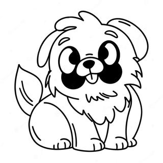 Page De Coloriage De Chien Duveteux Avec De Grands Yeux 77500-20113