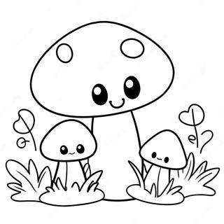 Mignons Champignons De Dessin Anime Page A Colorier 7753-965