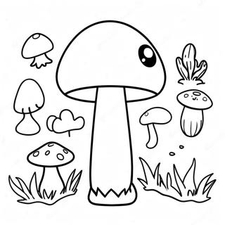 Mignons Champignons De Dessin Anime Page A Colorier 7753-967