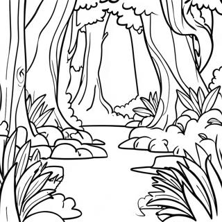 Page De Coloriage De Scene De Foret Dense Et Luxuriante 77579-20177