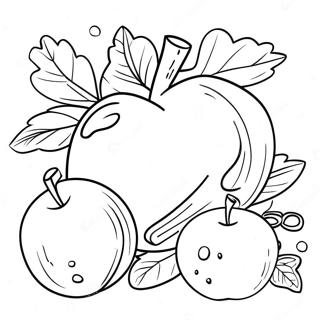 Page De Coloriage De Rosh Hashanah Avec Des Pommes Sucrees Et Du Miel 77653-20230