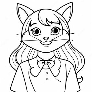 Fille Chat Pages À Colorier